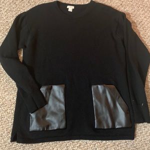 J.Crew black tunic length sweater